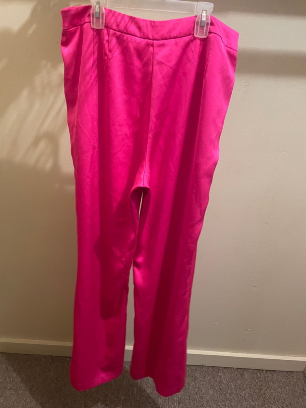 Skies Are Blue Hot Pink Straight-Leg Trousers